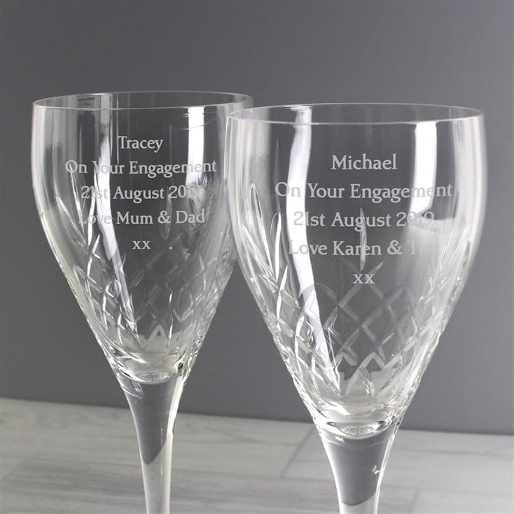 Personalised Pair Of Crystal Wine Glasses