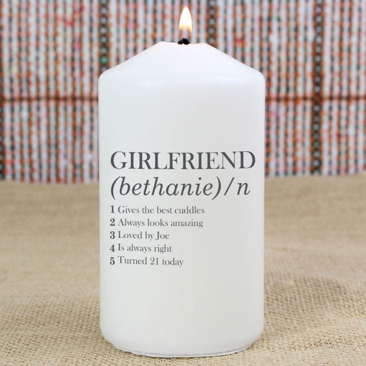 Personalised Girlfriend Definition Candle
