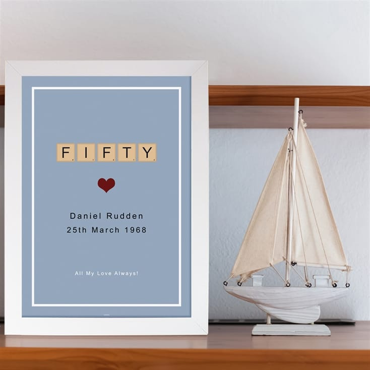 Personalised 50th Tiles Poster