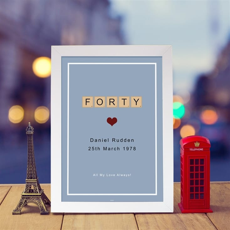 Personalised 40th Tiles Poster