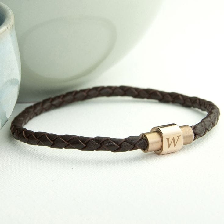 Personalised Men's Leather Bracelet