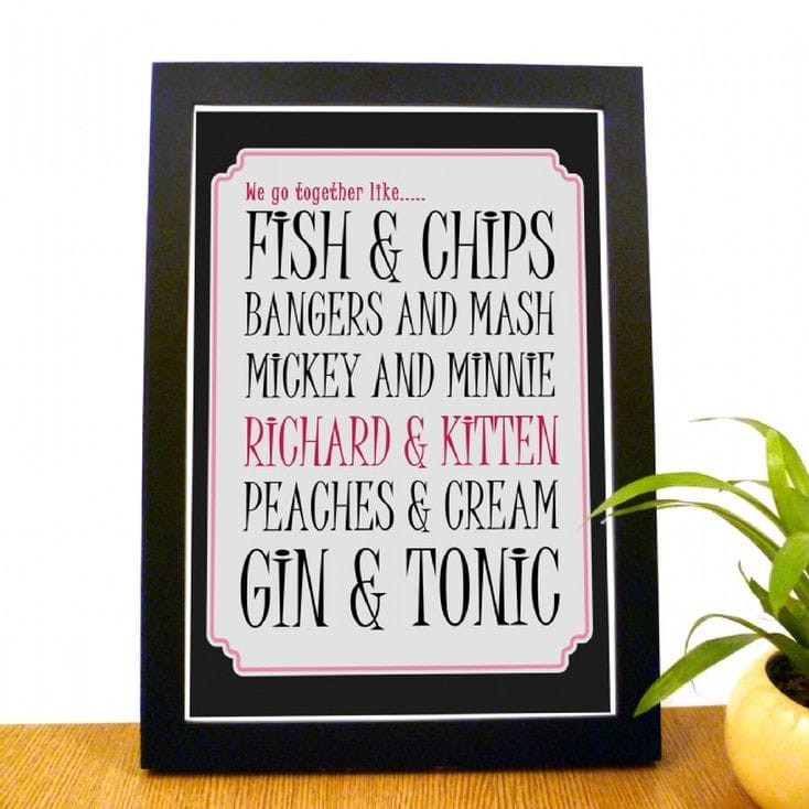 'We Go Together' Personalised Poster