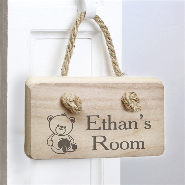Personalised Wooden Teddy Bear Sign