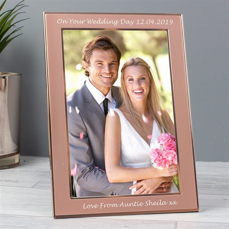 Personalised Classic Rose Gold 4x6 Frame