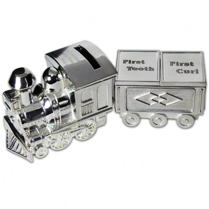 Personalised Train With Tooth Curl Money Box