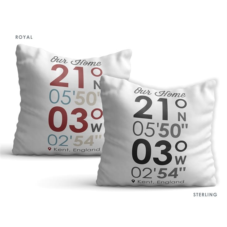 Personalised Location Coordinates Cushion