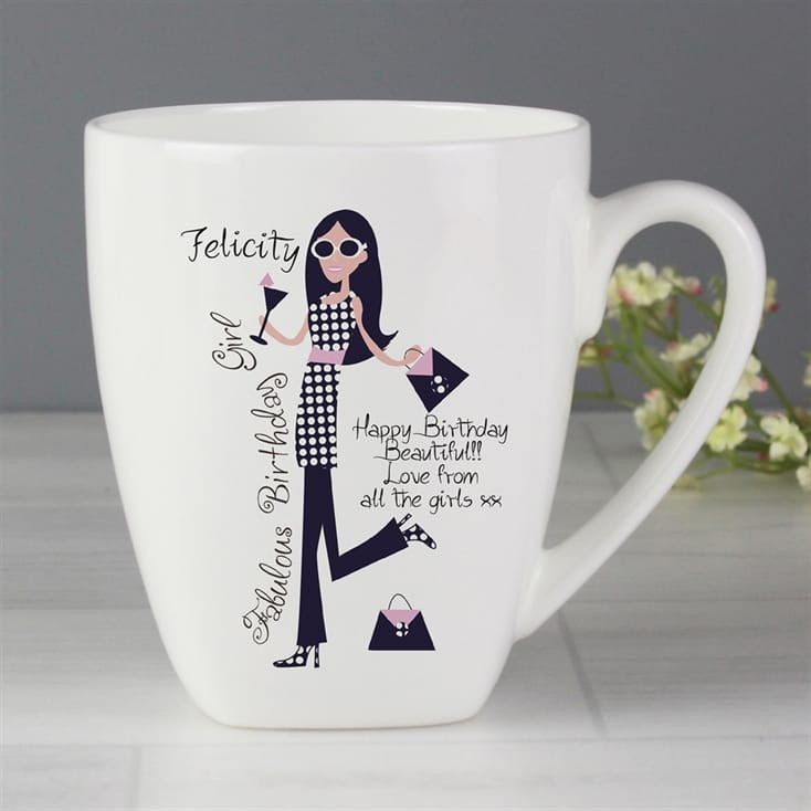 Personalised Fabulous Birthday Girl Mug