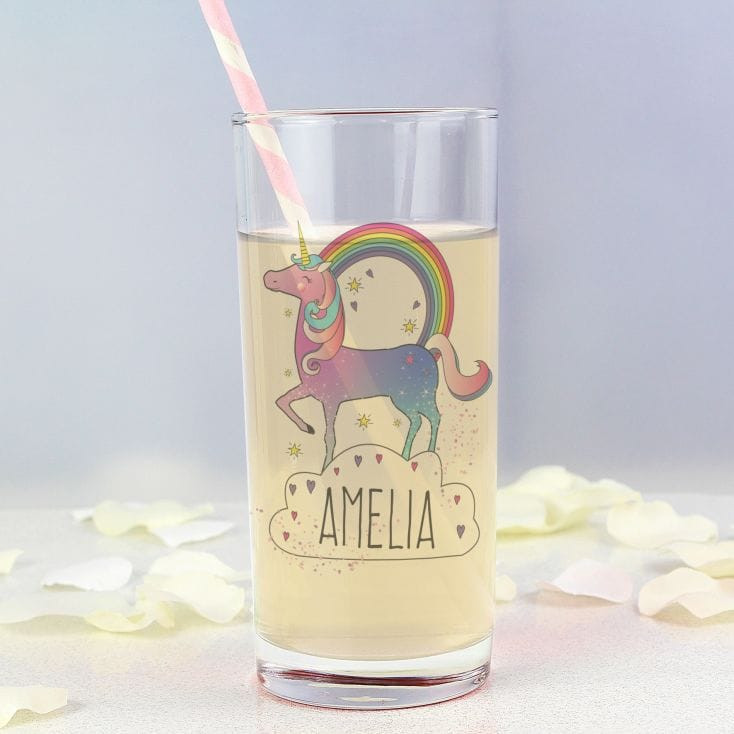 Personalised Unicorn Glass