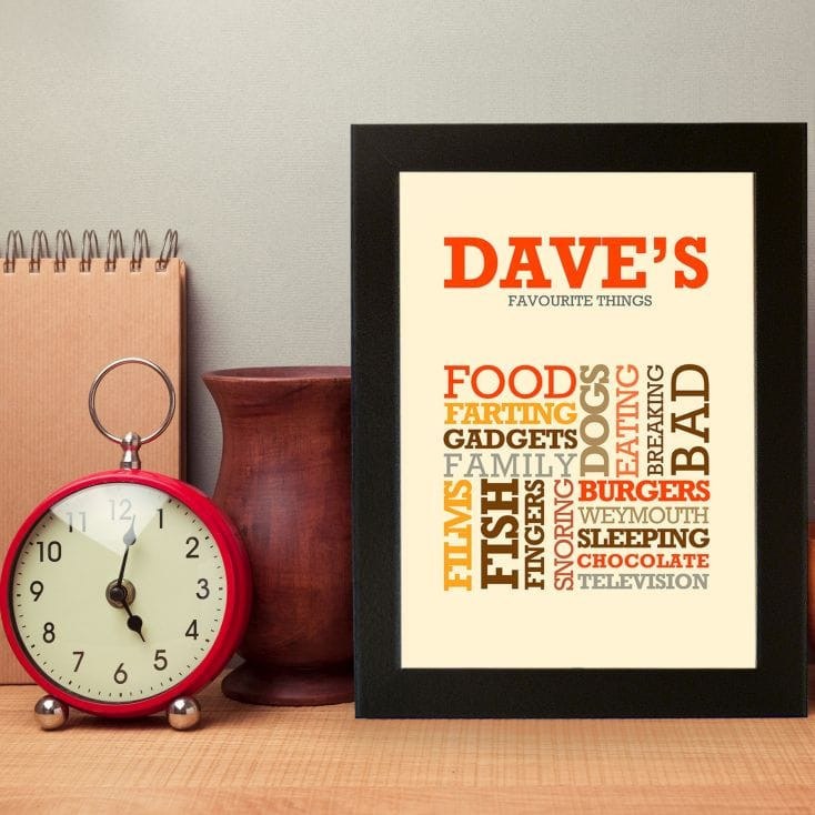 Personalised 'Favourite Things' Print