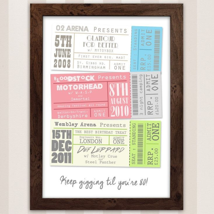 Personalised Concert Ticket Poster
