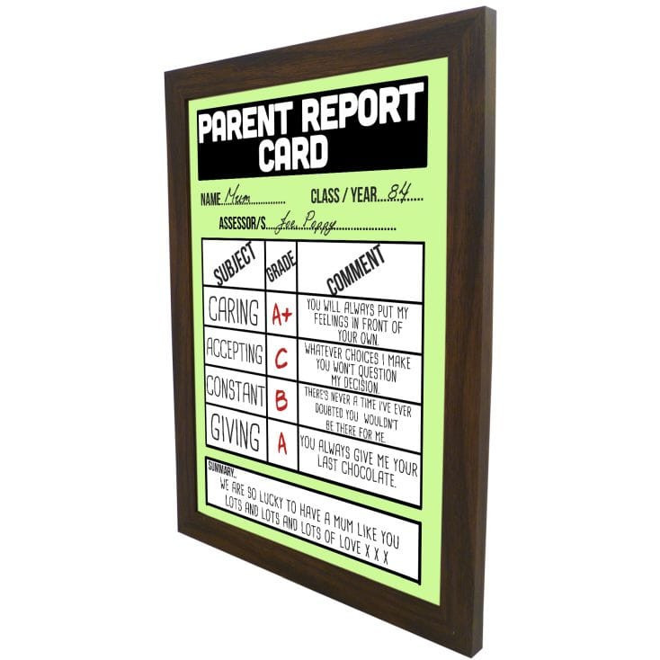 Personalised Parents Report Card Poster