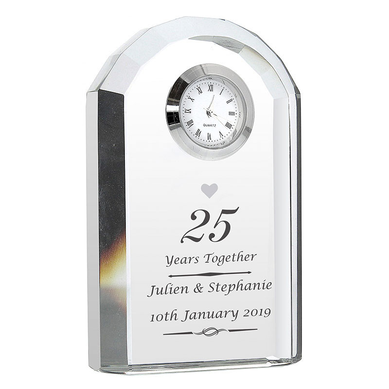 Personalised Glass Anniversary Clock