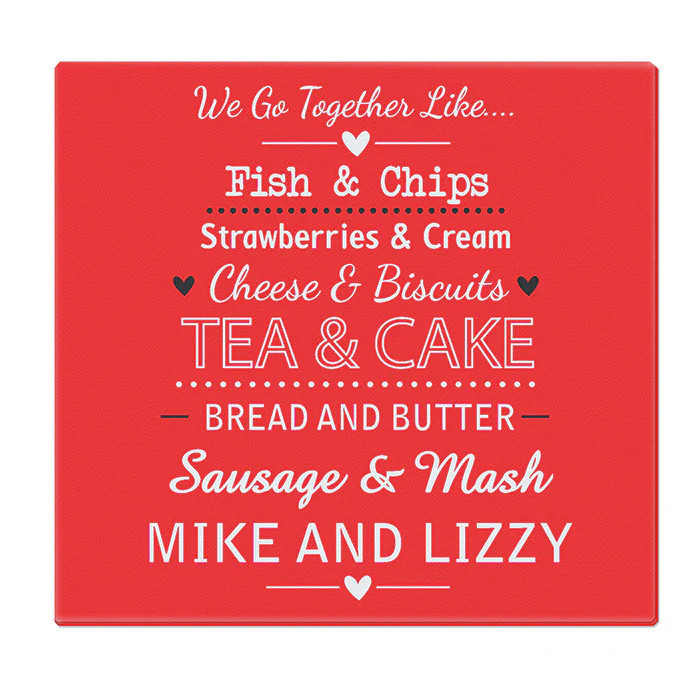 We Go Together Like... Glass Chopping Board