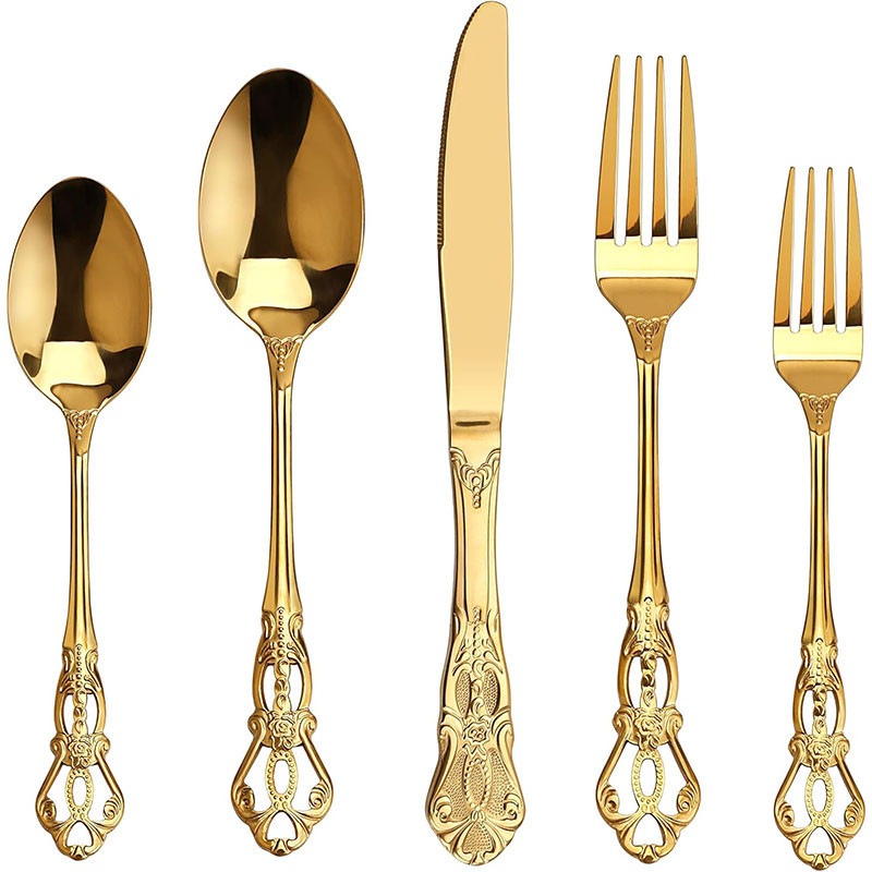 Gold Stainless Steel 20 Pieces Flatware Set