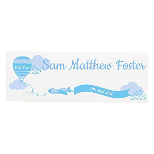 'Up and Away' Boys Personalised Mantel Block