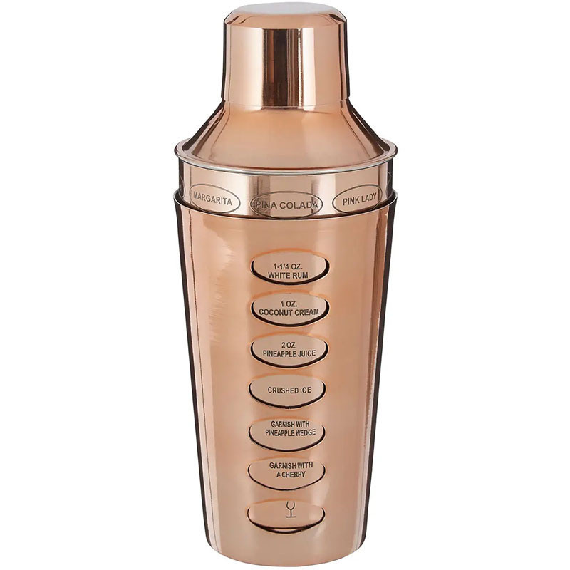 Rose Gold Cocktail Shaker With Recipes