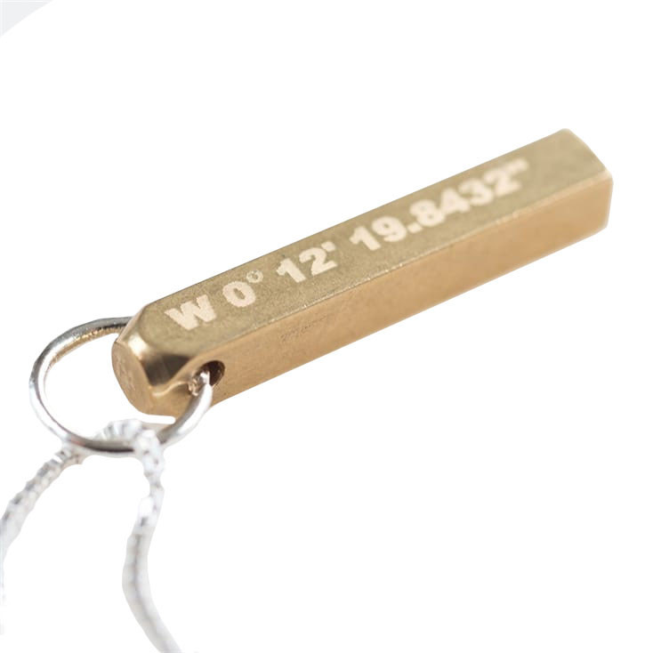 Brass Bar Coordinates Necklace