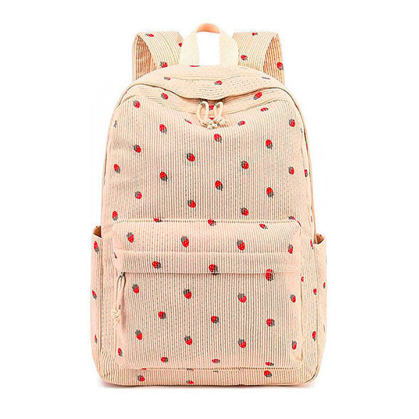 School Backpack for Teen Girls (Strawberry Beige)