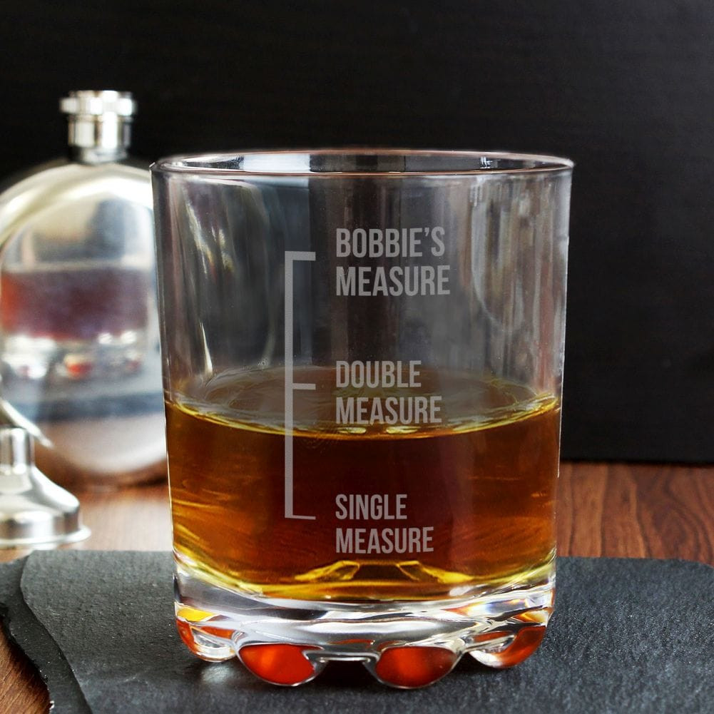 'Measures' Engraved Whiskey Glass